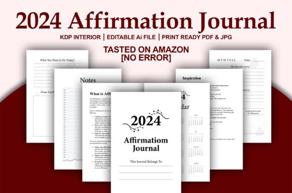 2024 Affirmation Journal Editable: A Practical Workflow Tool for Your KDP Low-Content Publishing Business