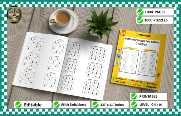 3000 Sudoku Puzzles for Kids with Solutions