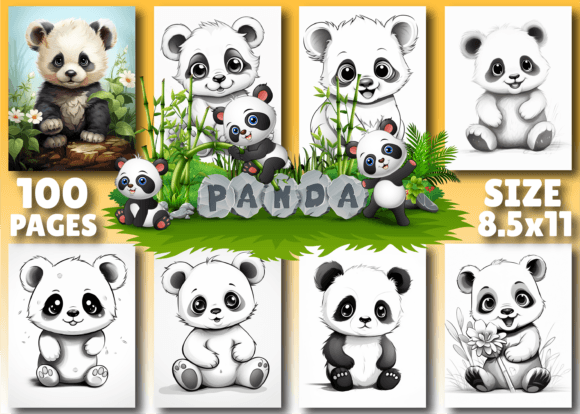 Cute Panda Coloring Pages for Kids
