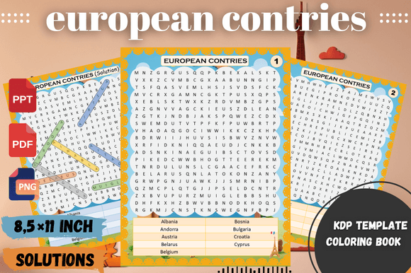 European Countries Word Search: A Smart Addition to Your KDP Publishing Toolkit
