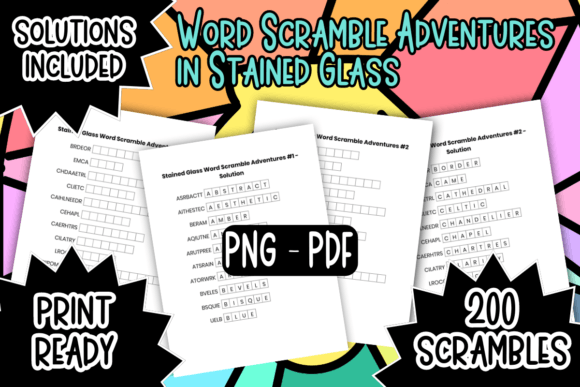 Stained Glass Word Scramble Adventures