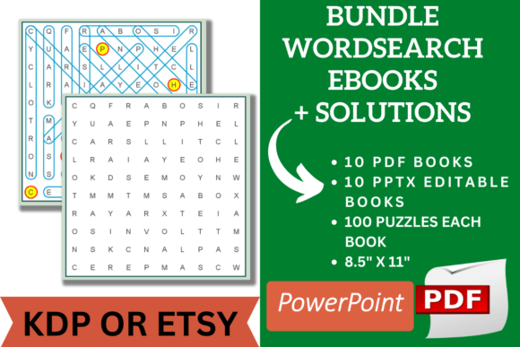 Unlock a Profitable Reselling Opportunity with Bundle WordSearch Books: 10 Premium Puzzle Books in PDF and PPTX Formats